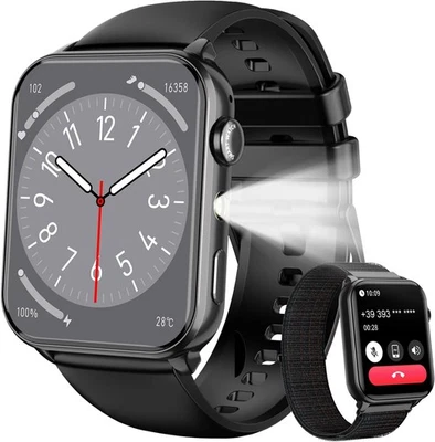 Blackview Smartwatch Herren Damen, Bluetooth-Anrufe/LED-Leuchten Sportuhr Kalori - Bild 1 von 4