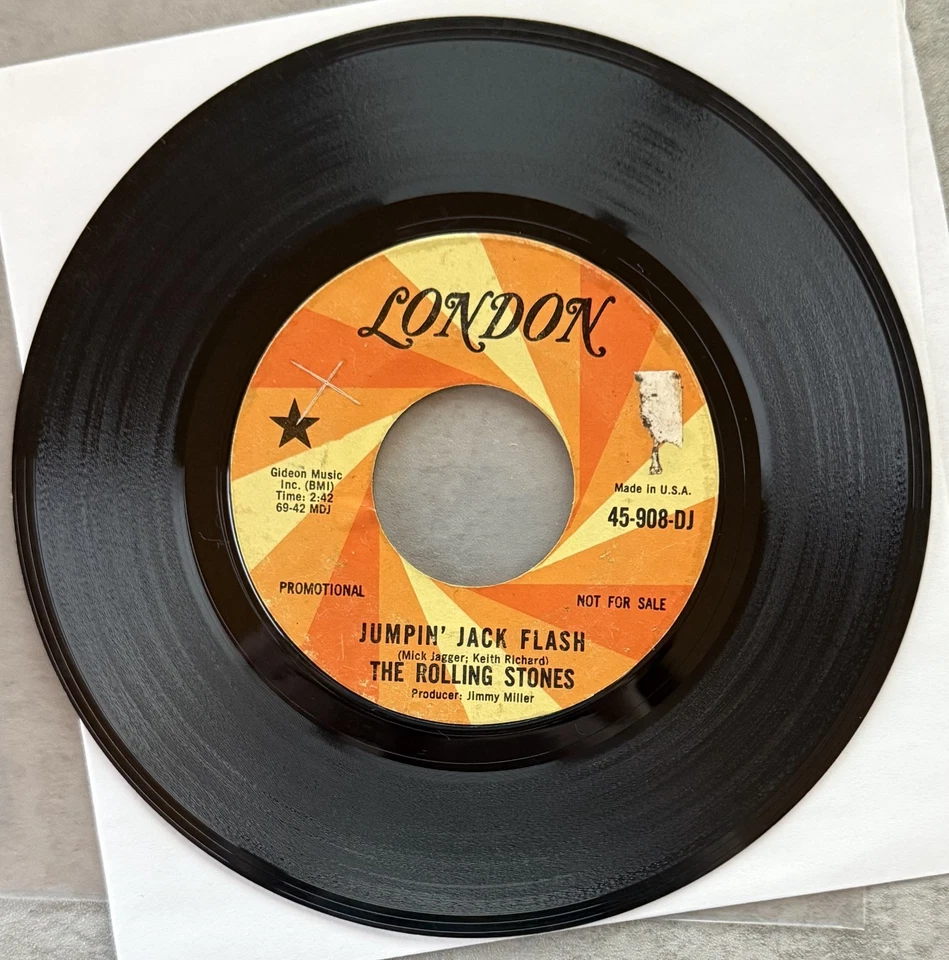 The Rolling Stones - PROMO 7" Vinyl - Jumpin' Jack Flash - 1968 London Records - Image 1 of 4