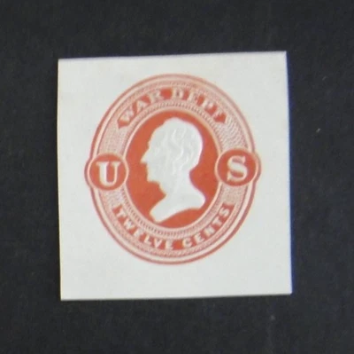 US Official Stamp Envelope UO26 12c 1873 War Department Dark Red Cut Square - Image 1 of 2