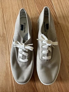 Keds Women Canvas Shoes Sneakers Size 8 Tan Beige Athletic Side Logo - Picture 1 of 11