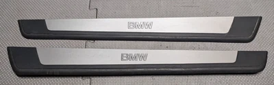 2003-2008 BMW Z4 Left & Right Door Sill Trim Panel Strips PAIR SILVER INSERTS - Image 1 of 4