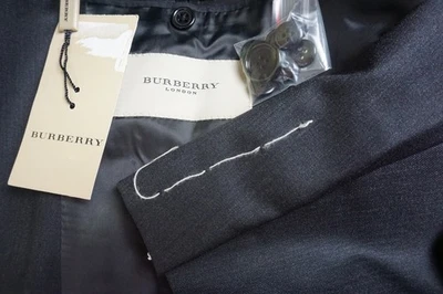 Burberry London Charcoal Gray S150s Wool 2 Pc Suit Jacket Pants Sz 44S BRAND NEW - Image 1 of 4