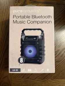 PURE ACOUSTICS PORTABLE BLUETOOTH SPEAKER MODEL LX-10 BLACK party kids adult fun - Picture 1 of 5