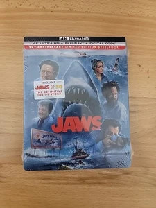 JAWS: 50TH anniversary (4K UHD + BLU-RAY + DIGITAL* - LIMITED EDITION STEELBOOK) - Picture 1 of 2