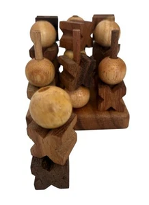 3D Wooden Knots and Crosses - Handmade Tic Tac Toe Set XO - Picture 1 of 6