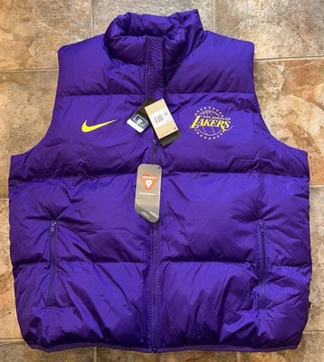 Nike LA Lakers City Edition Puffer Vest Purple Jacket FZ0335-504 Men's 2XL New - Image 1 of 4