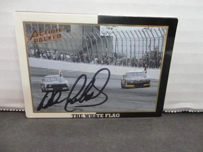 DALE WONHARDT SR. AUTOGRAFIADO 1994 PAQUETE DE ACCIÓN TARJETA DE CARRERA #37 BANDERA BLANCA Foto 1 de 2