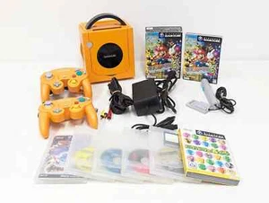 Z354 Nintendo GameCube Console Orange Controller GC DOL-001 JAPAN USED SET - Picture 1 of 13