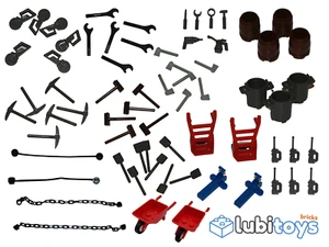 Lego® Figuren Minifiguren Zubehör Werkzeug Schaufel Spaten Besen Mülleimer - Bild 1 von 14