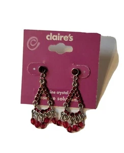 Claire's earrings red crystal - Picture 1 of 3