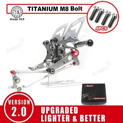 Reposapiés + pernos ajustables para Ducati 1098 / 1098 S / 1098 R 2007-2009 Foto 1 de 4