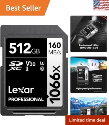 Limitless Creativity with 512GB UHS Speed Class 3 SD Card – Shock & Water Proof - Image 1 of 4