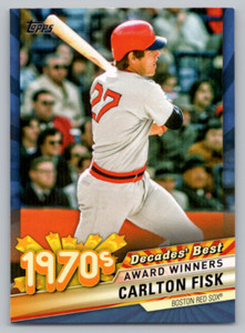2020 Topps Series 2 Decades Best BLUE #32 Carlton Fisk Boston Red Soxs Insert 18