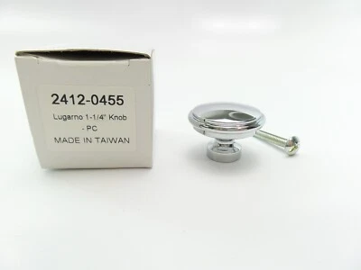Restauración Hardware Derecha Lugarno 1.25" Perilla Cromo Pulido Nuevo En Caja Foto 1 de 2