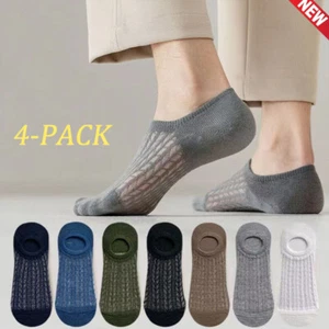 4 Paia Calzini Uomo Maglia Invisibili Moda Casual Sottili Calzini Barca Calzini Bassi♡ - Foto 1 di 30