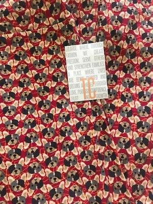Lularoe TC Tall Curvy Leggings Solid Red Tan Dogs Boston Terrier Bulldog 🦄 New - Image 1 of 4