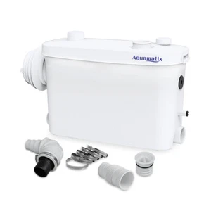 Aquamatix Hebeanlage 400W Abwasserpumpe 6,5m Wandhängende WC 100L/min Durchfluss - Bild 1 von 5