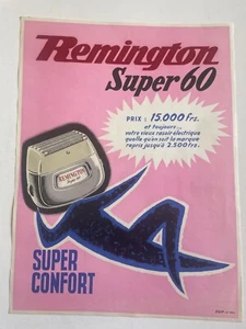 Original French 1960's Remington Super 60 Electric Shaver Advertising Poster - Picture 1 of 3