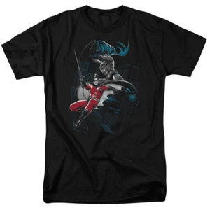 Batman Y Robin Blanco y Negro DC Comics con Licencia Camiseta Adulto - Imagen 1 de 2