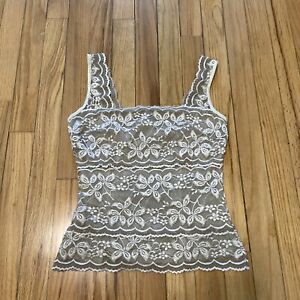 Cache Y2K Lace Tank Top Ivory Size Small Vintage