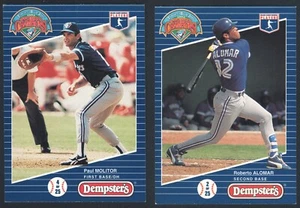Toronto Blue Jays Campeones del Mundo Roberto Alomar Paul Molitor 1993 Dempster's  - Imagen 1 de 2