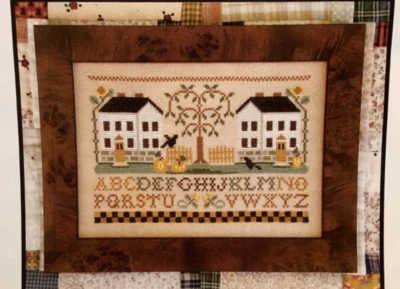 CHART PATTERN Cottage Pumpkins Cross Stitch Sampler NEW Little House Needleworks - Image 1 of 4