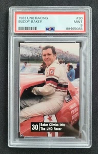 1983 NASCAR UNO Racing Buddy Baker Card #30, PSA 9 MINT - Picture 1 of 2