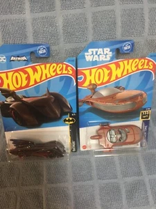 2 NIP Hot Wheels Batmobile 4/5 and Star Wars X-34 Land Speeder 7/10 NEW - Picture 1 of 1