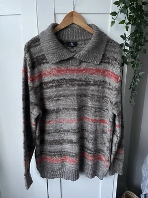 Tumi gestreifter Pullover Gr. M braun 100% Alpaka Wolle Pulli Vintage Made In Peru - Bild 1 von 4