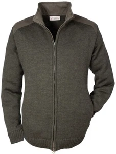 Hubertus® Merino-Strickjacke mit Besatz Jagdjacke oliv/braun Herren von Oefele