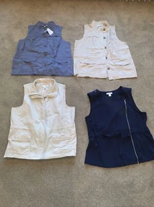 NEW $55 Christopher & Banks Blue Utility Vest W/Pockets Size PXL or Tan XL Owned - Picture 1 of 24