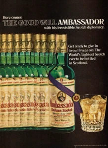 1969 Vintage Print Ad Here Comes The Good Will Ambassador with Scotch Diplomacy - Picture 1 of 2