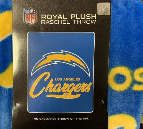 LOS ANGELES CHARGERS 50"X60" ROYAL PLUSH RASCHEL THROW BLANKET NEW NORTHWEST ⚡ Cover