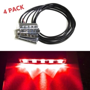 Red 5 LED POD Car Motorcycle Under Glow Accent Rear Brake Side Turn Signal Light - Bild 1 von 6