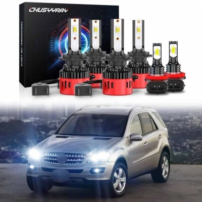 Combo 6X faros antiniebla LED 6000K para Mercedes Benz ML350 2006-11 Foto 1 de 4