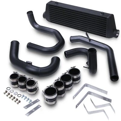 BLACK ALUMINIUM FRONT MOUNT INTERCOOLER KIT FMIC KIT FOR AUDI A3 8L 1.8T - Immagine 1 di 4
