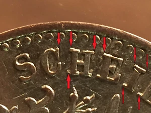 ¡ERROR! ¡Doble troquel! 1859 Plata 1 Kreuzer Estados Alemanes Frankfurt ¡Gran forma BU! - Imagen 1 de 9