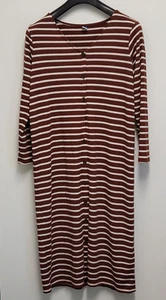 Old Navy Womens Sweater Dress Large Midi Petite Rib Knit Button Up Striped - Picture 1 of 17