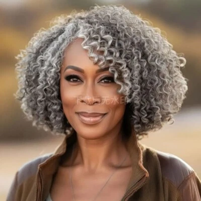 Highlight Grey Deep Wave Wig Human Hair Wig 13x4 Lace Front Wig for Women Daily  - Image 1 of 4