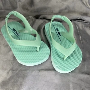 Old Navy Flip Flops Toddler Unisex Size 5 Mint Green NWOT Elastic Back Strap - Picture 1 of 11