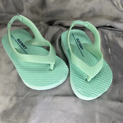 Old Navy Flip Flops Toddler Unisex Size 5 Mint Green NWOT Elastic Back Strap - Image 1 of 4