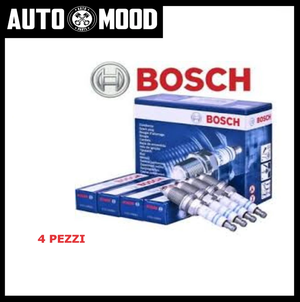 Candele Fiat Punto 1.2 8V 188 Panda Seicento 1.1 Natural Power Bosch 0242235666 - Immagine 1 di 1