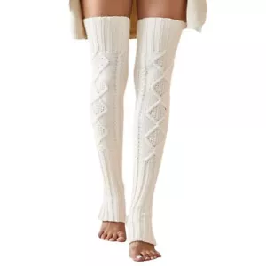 Women's Cable Knit Thigh High Leg Warmer Socks Over Knee High Footless Boot S... - Picture 1 of 6