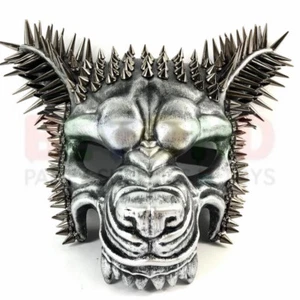 Large Silver Spiked Wolf Mask Burning Man Steampunk - Picture 1 of 4