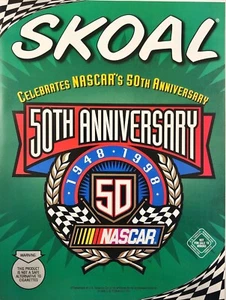 SKOAL NASCAR 1998 50 aniversario hombre cueva anuncio impreso vintage - Imagen 1 de 6