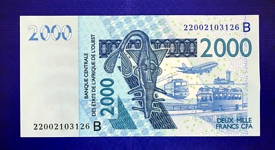 **RARE** 2003 WEST AFRICAN STATES (BENIN) - 2000 FRANCS - UNC - EZSA7 - Image 1 of 2