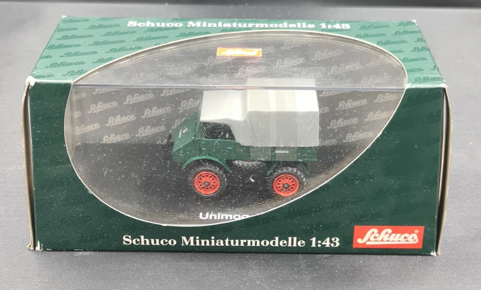 Vintage SCHUCO UNIMOG 401 scale 1/43 green/red wheels/grey tend NOS - Image 1 of 4