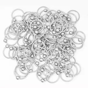 100 Stück 16GA unverlierbare Perlen Ringe Turm Tragus Lappen 11 mm Chirurgenstahl Piercings - Bild 1 von 8