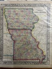 Map USA Greasy Iowa & Missouri 1861