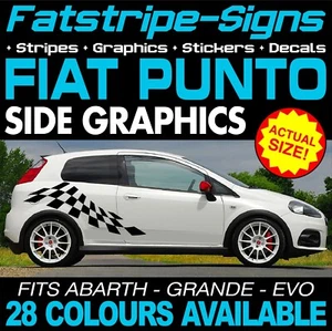 to fit FIAT PUNTO GRAPHICS STRIPES STICKERS DECALS ABARTH GRANDE EVO 1.2 TURBO - Picture 1 of 2